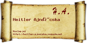 Heitler Ajnácska névjegykártya